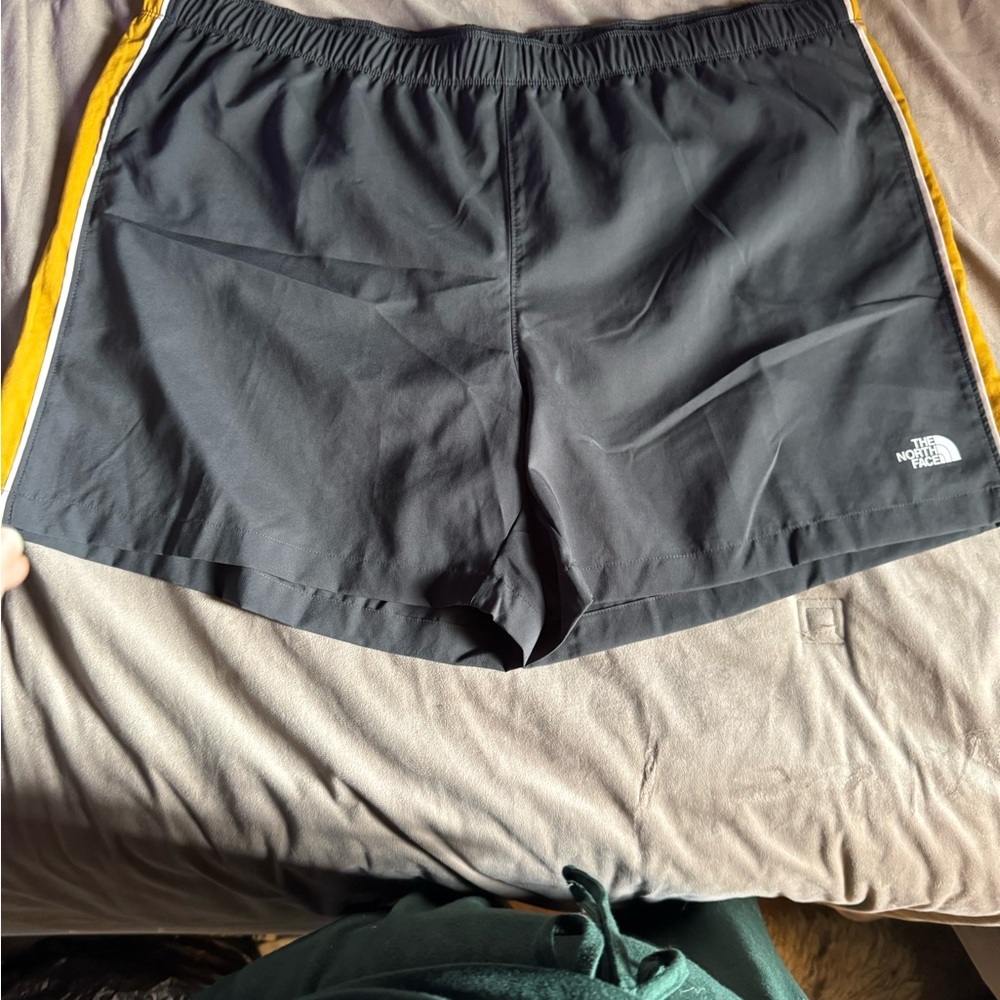 The North Face Men's Black and Yellow Shorts - Picture 2 of 8